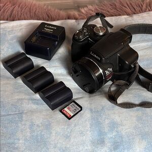 Panasonic Black Digital Camera with extra batteries and 16GB memory card